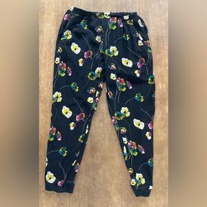Anthropologie Elevenses Floral Joggers Sz 2 Petite